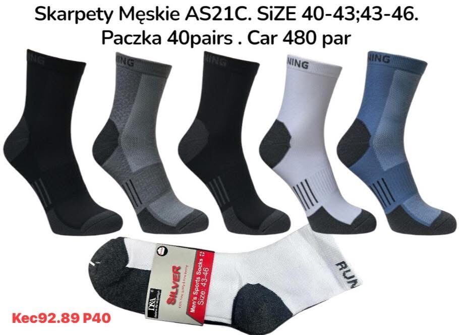 Skarpety.  Paczka: 40 par
