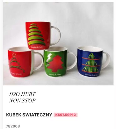 KUBEK ŚWIĄTECZNY     Paczka:   12 szt. mix kolor