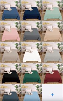 prześcieradła bez gumy - beżowy kolor -160/200 - satyna bawełniana - 2