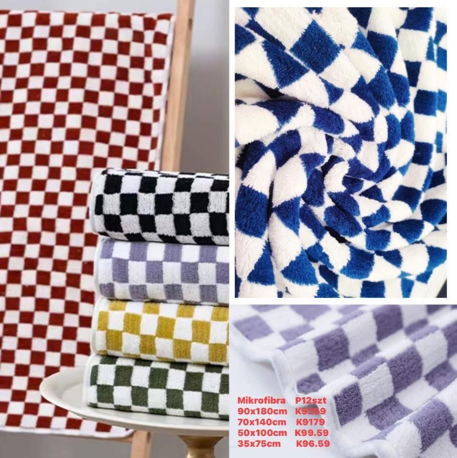 Ręczniki   90x180 cm  mikrofibra,    Paczka:    12 szt  Mix kolor 
