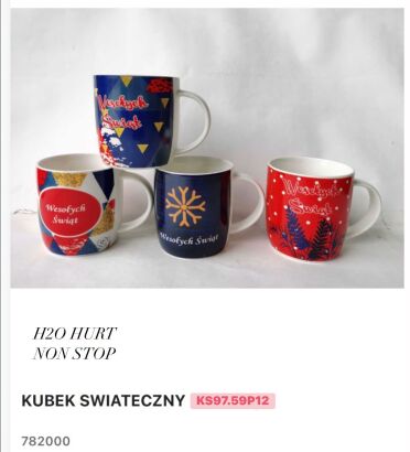 KUBEK ŚWIĄTECZNY     Paczka:   12 szt. mix kolor
