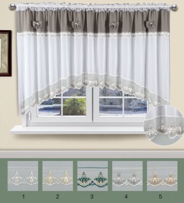 Firanki gotowe gładki i gip pióra   160 x 400 cm