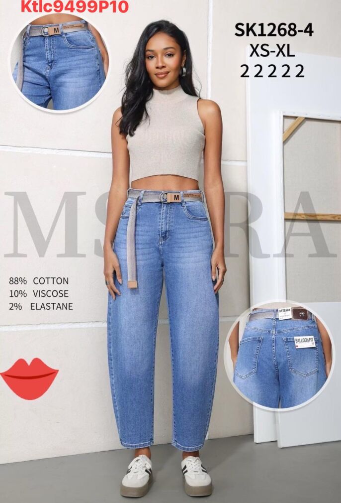 JEANS  MSAARA     Paczka: 10 szt,     mix size, 1 kolor