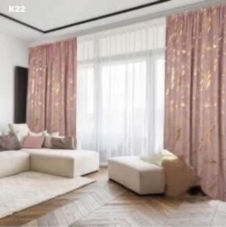 Zasłona welurowa  ze złotym wzorem taśma WAVE Rozmiar:   145x250cm - 11