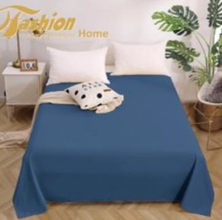 prześcieradła bez gumy - niebieski kolor -180/200 - satyna bawełniana