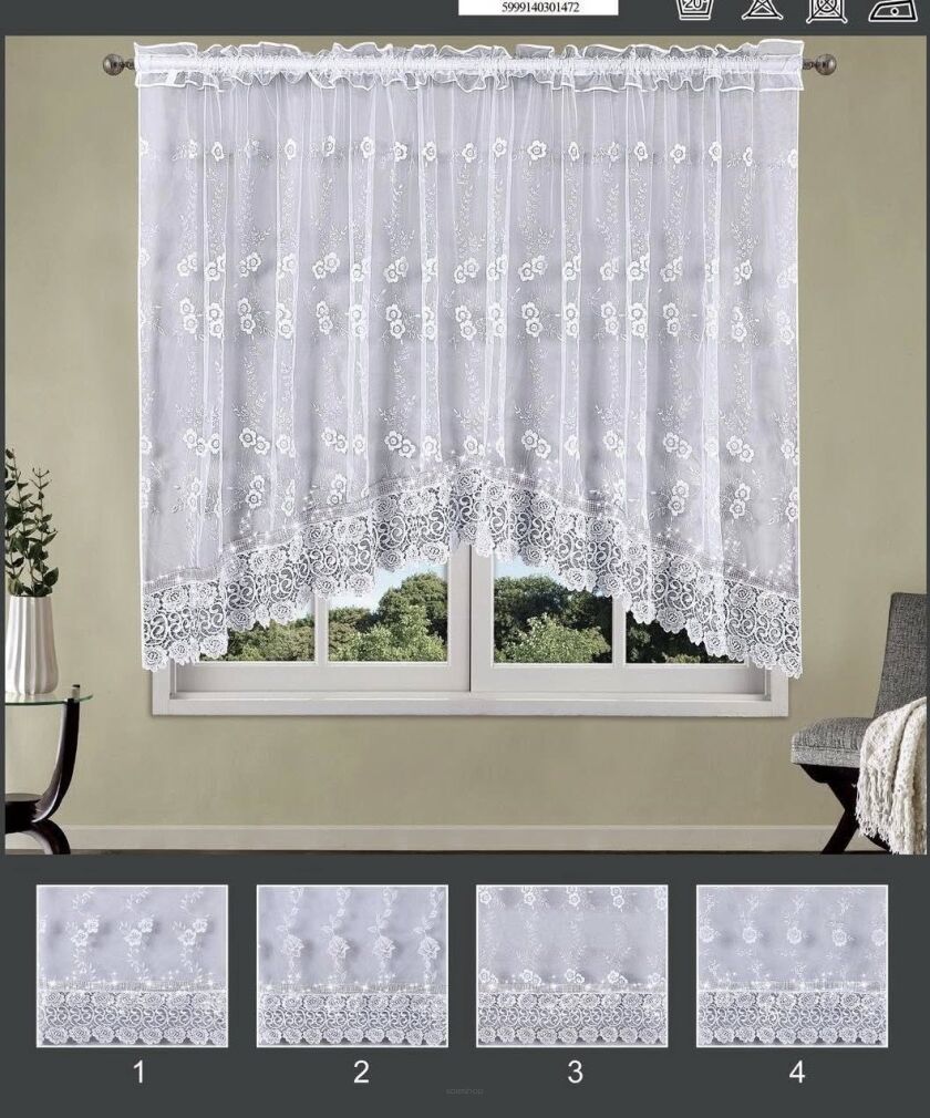 Firanki gotowe WB i gip pióra Rozmiar: 160x300cm