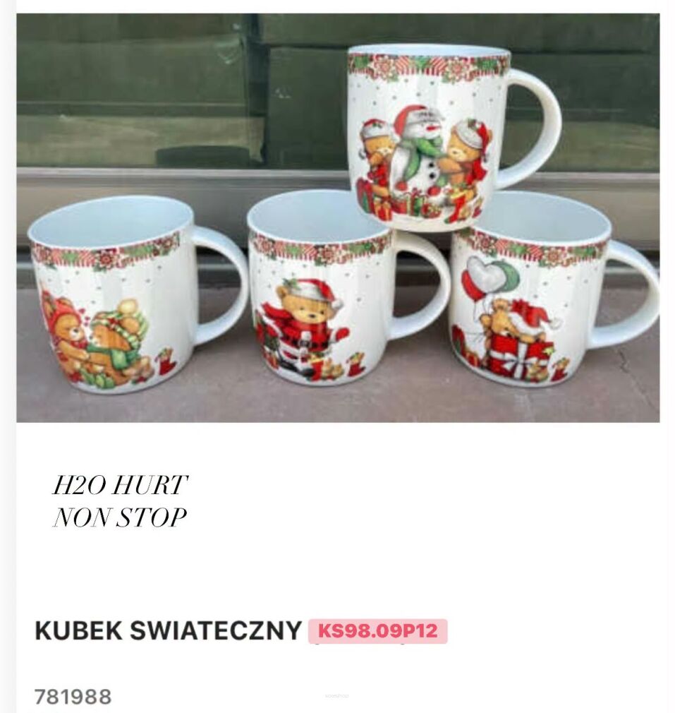 KUBEK ŚWIĄTECZNY     Paczka:   12 szt. mix kolor