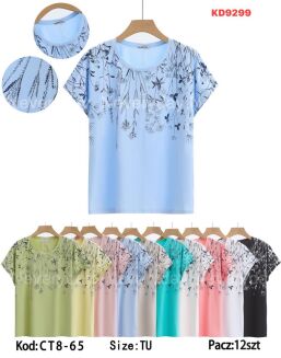 Bluzka bawełniana     Paczka: 12szt,     mix kolor, mix size - 41