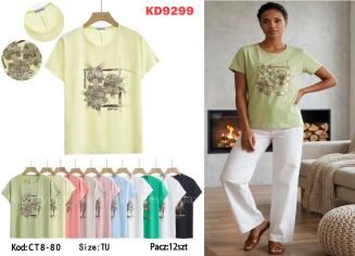 Bluzka bawełniana     Paczka: 12szt,     mix kolor, mix size - 7