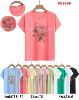 Bluzka bawełniana     Paczka: 12szt,     mix kolor, mix size - 40