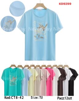 Bluzka bawełniana     Paczka: 12szt,     mix kolor, mix size - 50