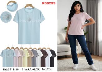 Bluzka bawełniana     Paczka: 12szt,     mix kolor, mix size - 15