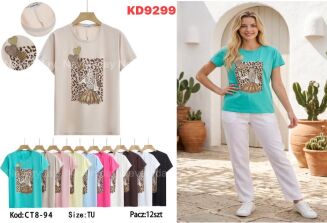 Bluzka bawełniana     Paczka: 12szt,     mix kolor, mix size - 8