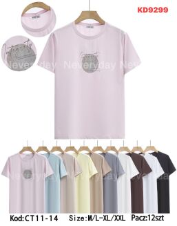 Bluzka bawełniana     Paczka: 12szt,     mix kolor, mix size - 12