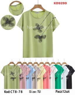 Bluzka bawełniana     Paczka: 12szt,     mix kolor, mix size - 49