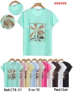 Bluzka bawełniana     Paczka: 12szt,     mix kolor, mix size - 29