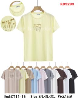 Bluzka bawełniana     Paczka: 12szt,     mix kolor, mix size - 14