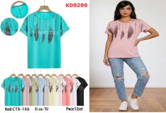 Bluzka bawełniana     Paczka: 12szt,     mix kolor, mix size - 3