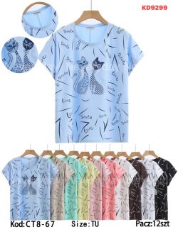 Bluzka bawełniana     Paczka: 12szt,     mix kolor, mix size - 30