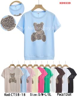 Bluzka bawełniana     Paczka: 12szt,     mix kolor, mix size - 36