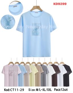 Bluzka bawełniana     Paczka: 12szt,     mix kolor, mix size - 22