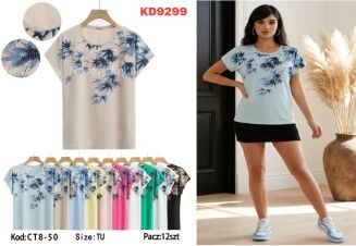 Bluzka bawełniana     Paczka: 12szt,     mix kolor, mix size - 6