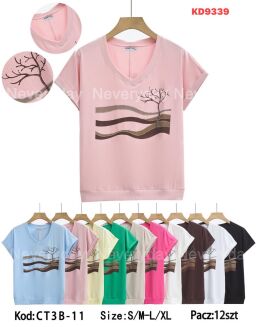 Bluzka bawełniana     Paczka: 12szt,     mix kolor, mix size - 35