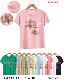 Bluzka bawełniana     Paczka: 12szt,     mix kolor, mix size - 25