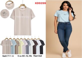 Bluzka bawełniana     Paczka: 12szt,     mix kolor, mix size - 5