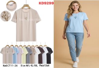 Bluzka bawełniana     Paczka: 12szt,     mix kolor, mix size - 16