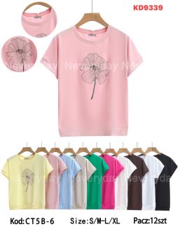 Bluzka bawełniana     Paczka: 12szt,     mix kolor, mix size - 48