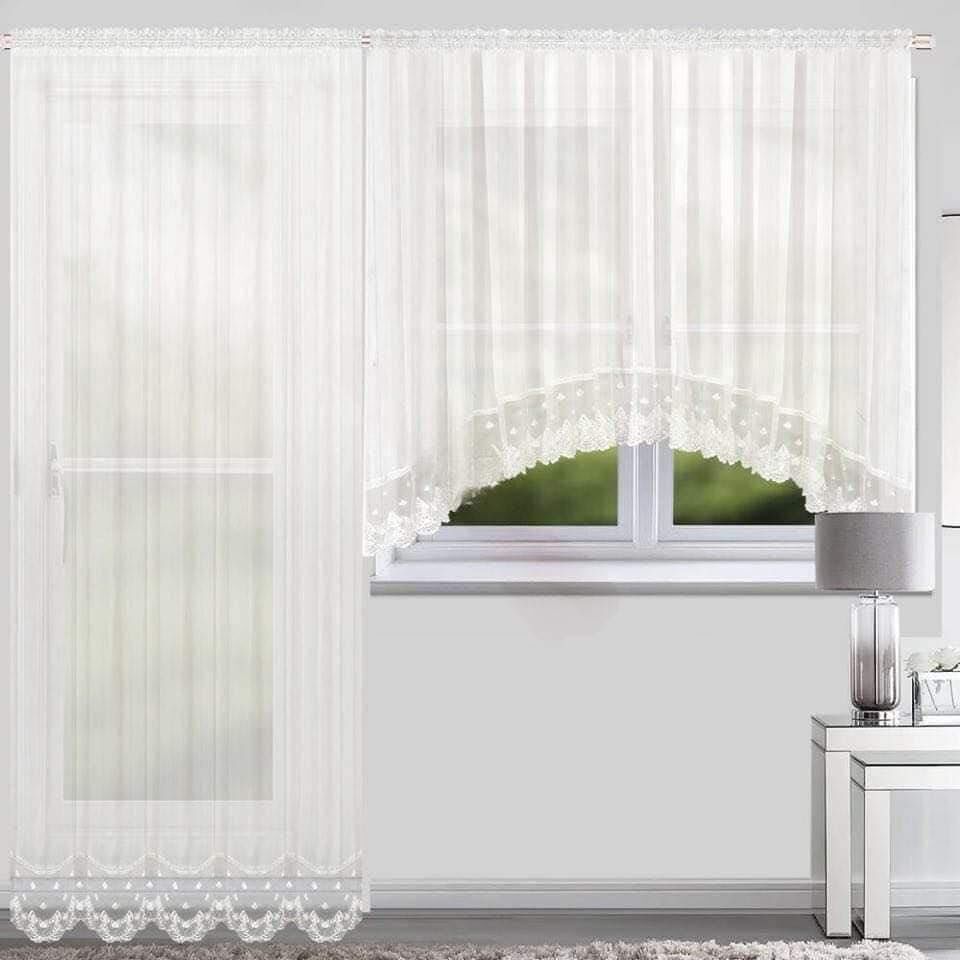 Firanki gotowe  Komplet balkonowy Rozmiar: Krótka: 160x400cm Długa:   250x145cm