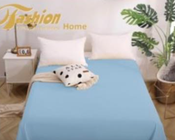 prześcieradła bez gumy - jasny niebieski kolor -200/220 - satyna bawełniana