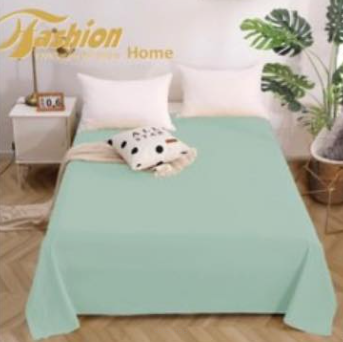 prześcieradła bez gumy - miętowy kolor -180/200 - satyna bawełniana