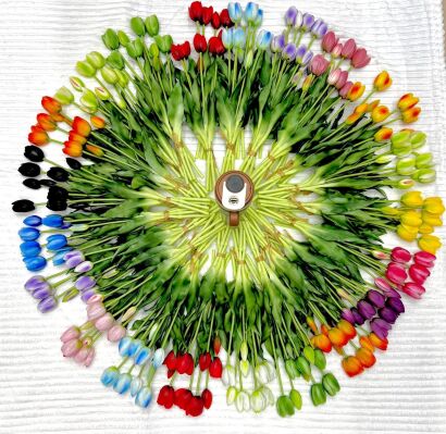 Tulipany silikonowe   1 bukiet 5 szt 1 kolor