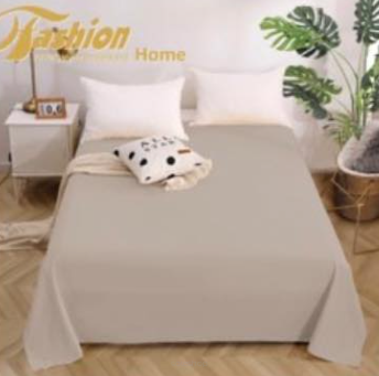 prześcieradła bez gumy - jasny szary kolor -160/200 - satyna bawełniana