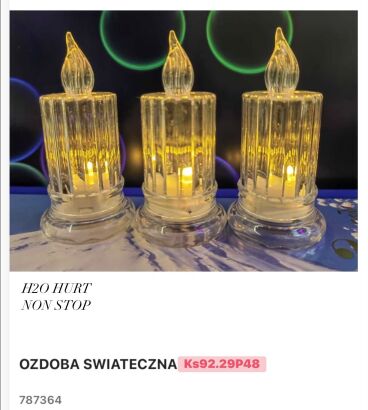 OZDOBA ŚWIĄTECZNA      Paczka:   24 szt